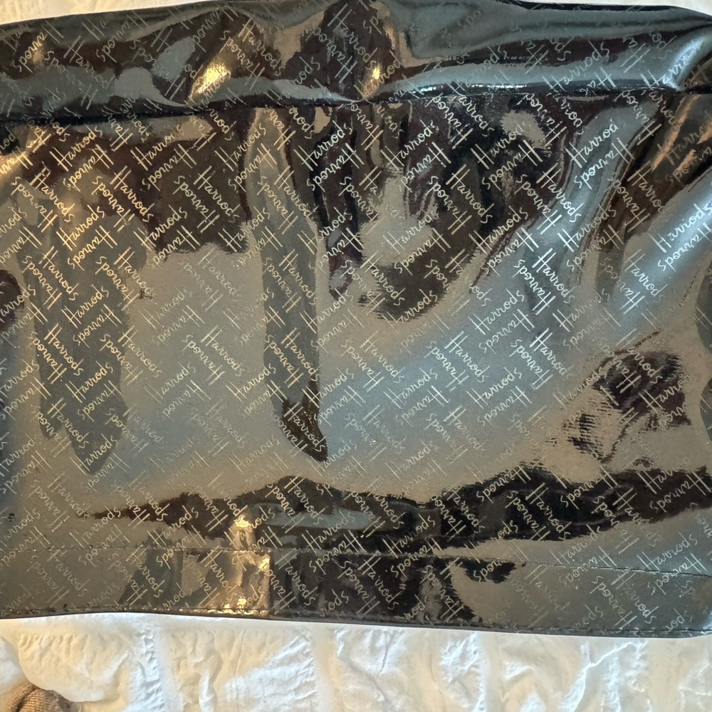 Harrods Black and Silver Accessory Bag